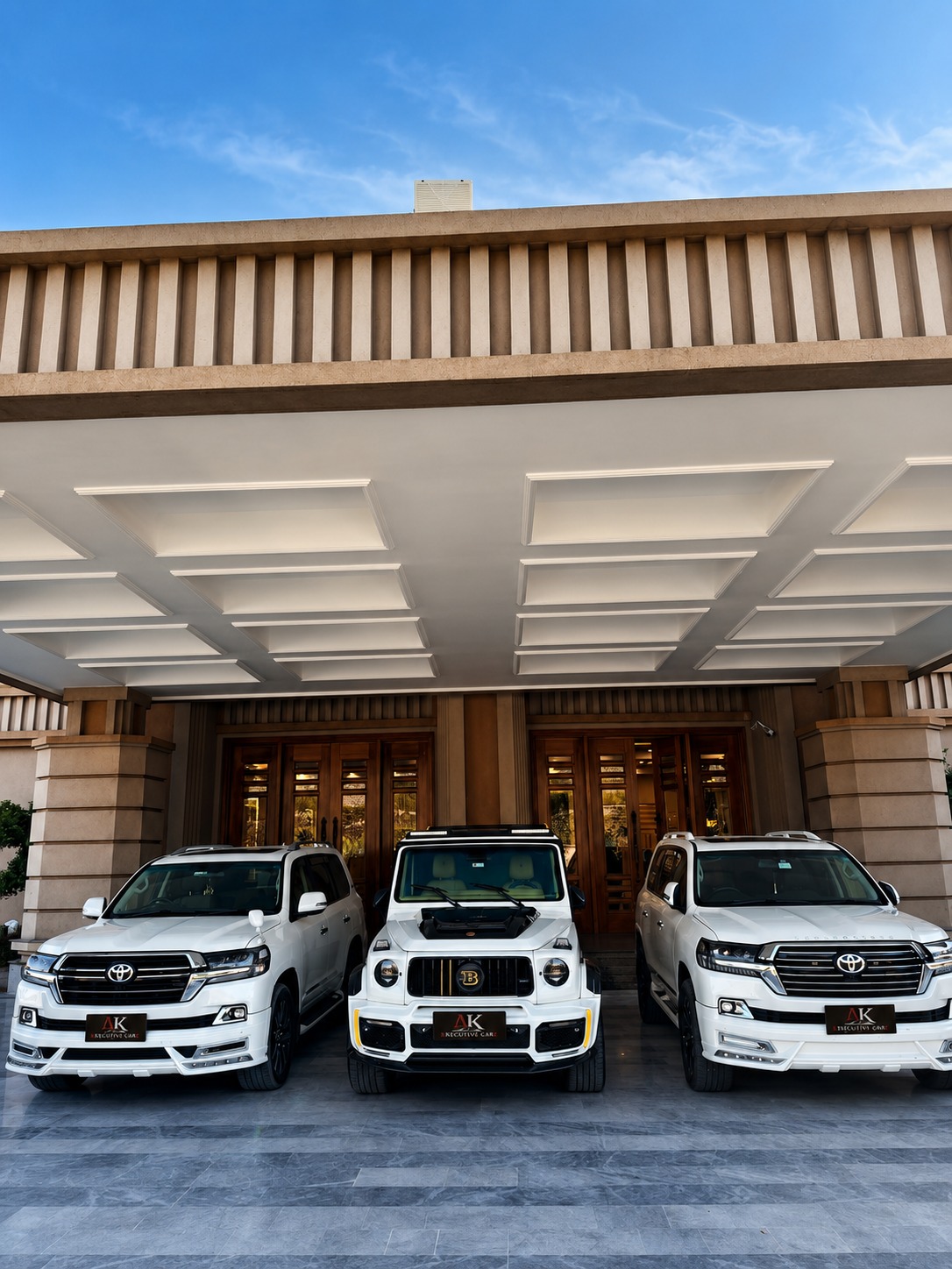Wedding convoy with floral decoration